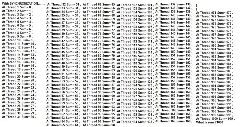 Write a program that launches 1,000 threads. Each thread adds 1 to a variable sum-example-1