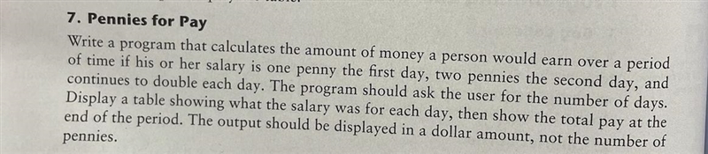 Pennies for Pay Design and write a python program to pass Lab 4-7 with the following-example-1