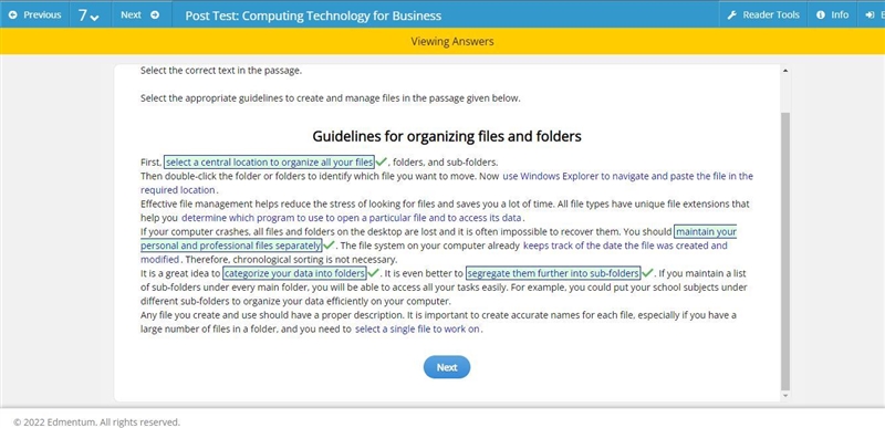 Select the correct text in the passage. Select the appropriate guidelines to create-example-1