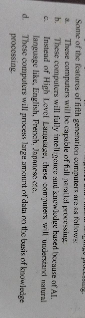 Write features of Fifth Generation of computer?​-example-1