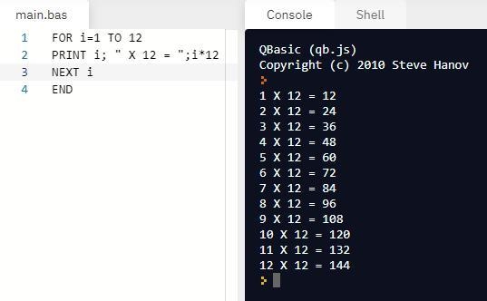 Q2) Here is a program that calculates 12 times table. The program prints a lead then-example-1