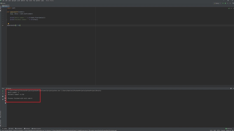 Write a program that takes a decimal number from the user and then prints the integer-example-1