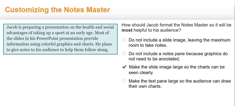 Jacob is preparing a presentation on the health and social advantages of taking up-example-1