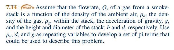 Assume that the flowrate. Q, of a gas from a smokestack is a function of the density-example-1