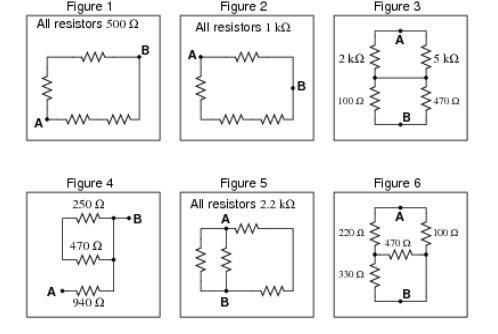 1. Calculate the resistance between points A and B (RAB) for the following resistor-example-1