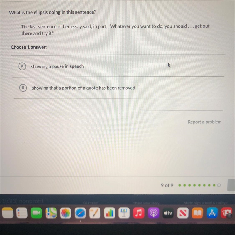 The last sentence of her essay said, in part, "Whatever you want to do, you should-example-1