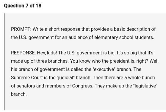 Which statement most accurately evaluates the response to the prompt?-example-1