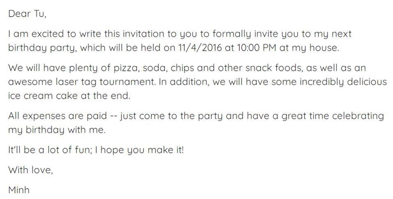 Write a mail invite your friends to go somewhere-example-1