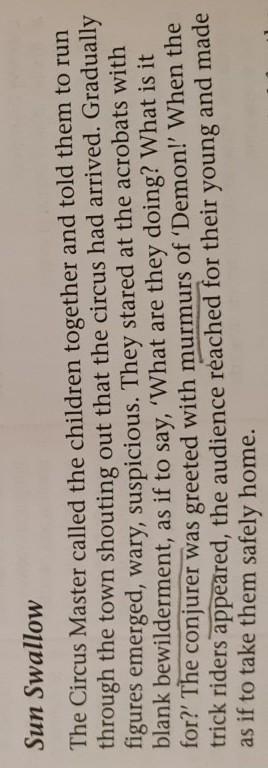 which words and pharse in the first paragraph tell you that the people were suspicious-example-1