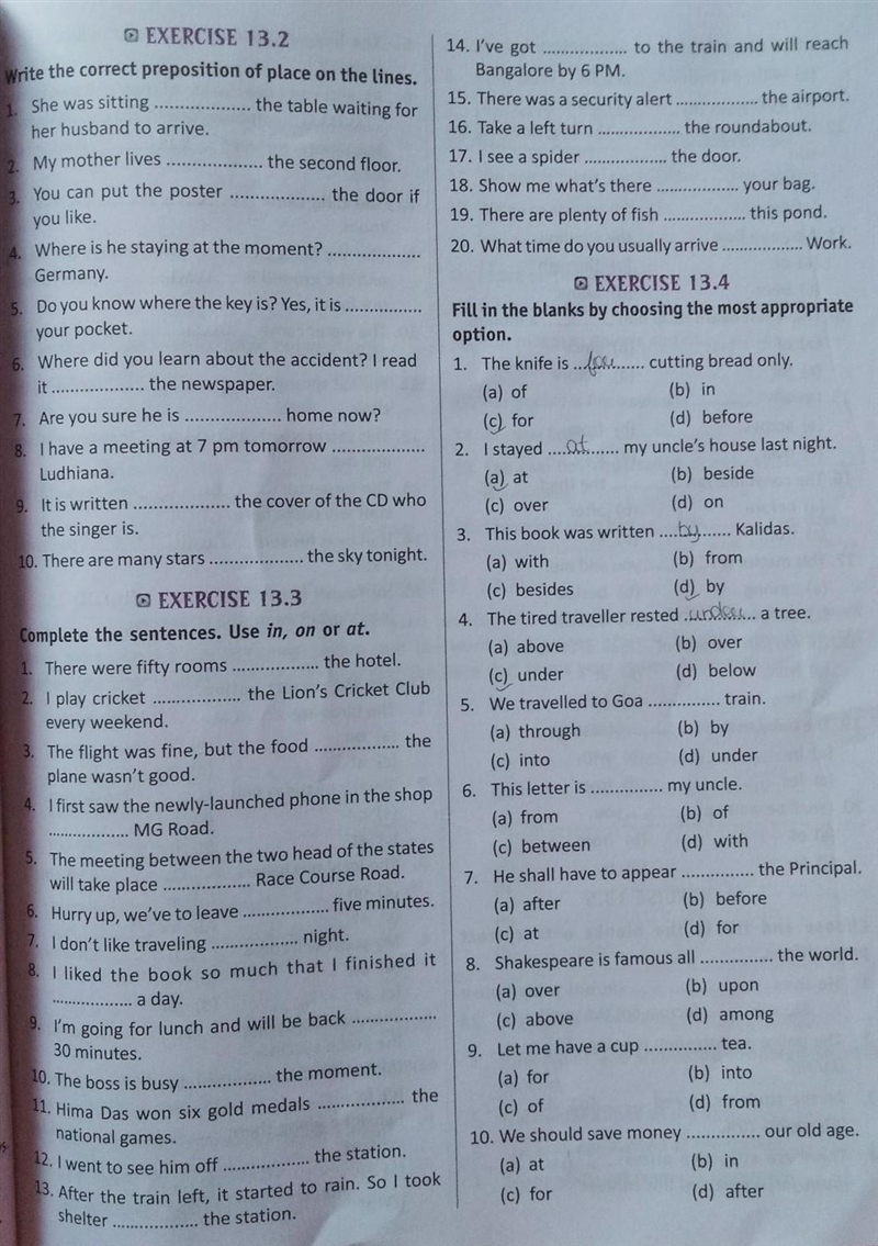 Preposition: 13.2, 13.3, 13.4 After 13.4 10th q.↓ 11. I shall get milk .......... you-example-1