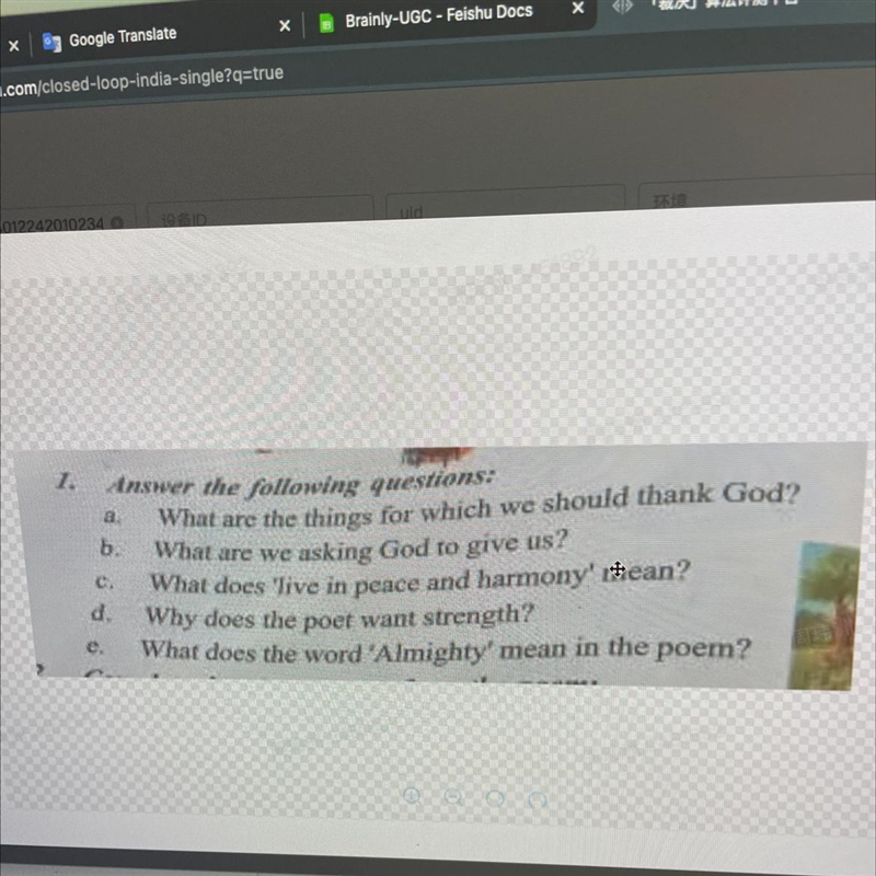 B. Answer the following questions: What are the things for which we should thank God-example-1