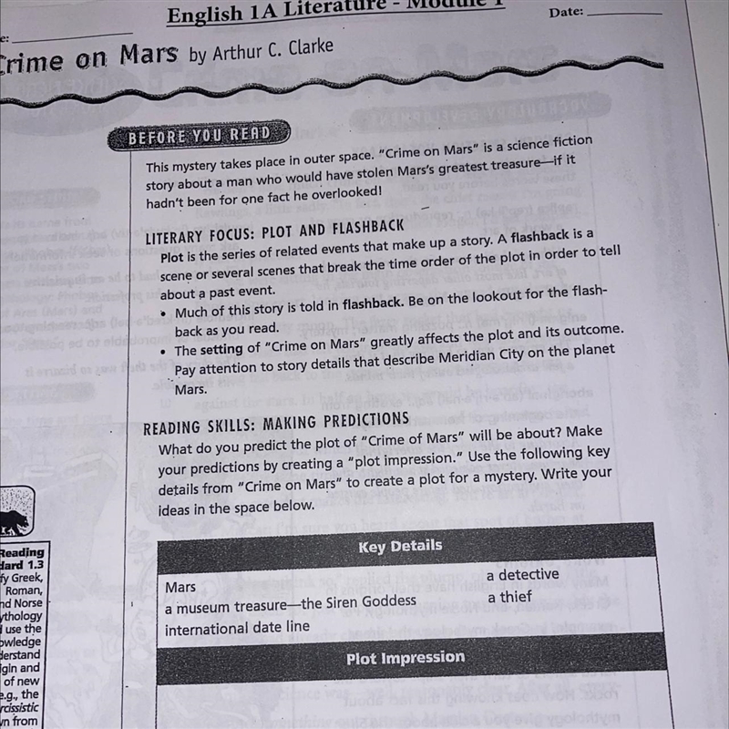 What do you predict the plot of "Crime of Mars" will be about? Make your-example-1