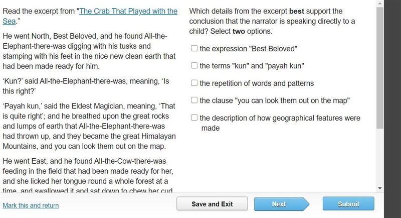 Which details from the excerpt best support the conclusion that the narrator is speaking-example-1