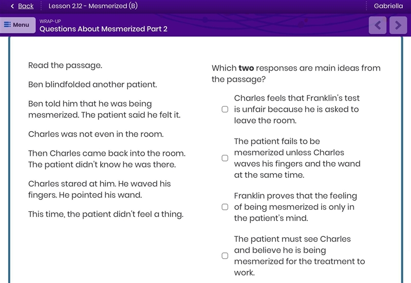 Need help on this simple question, select the two correct answers (:-example-1