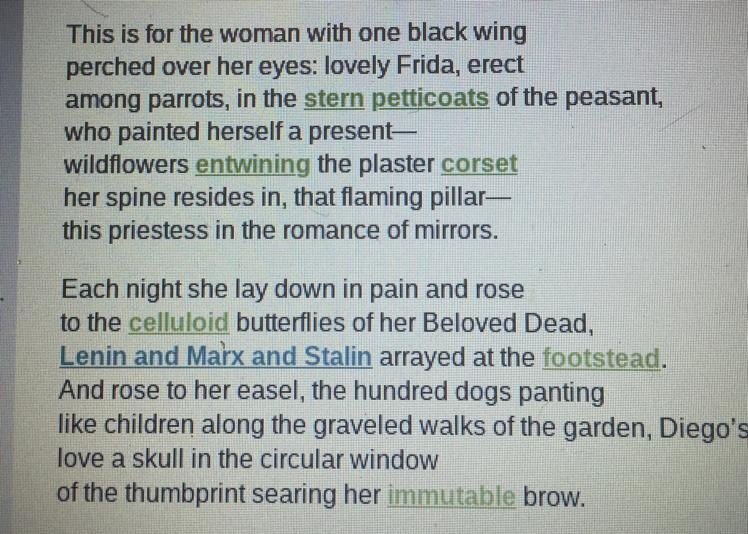 List five images in the poem-example-1