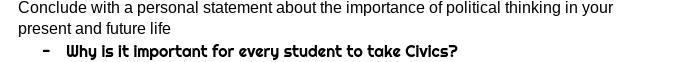 Help me on the one question - own words Why is it important for every student to take-example-1