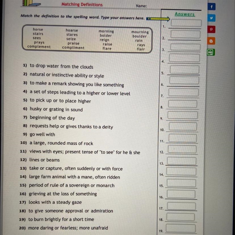 Live worksheets Lesson 15 Homophones answers-example-1