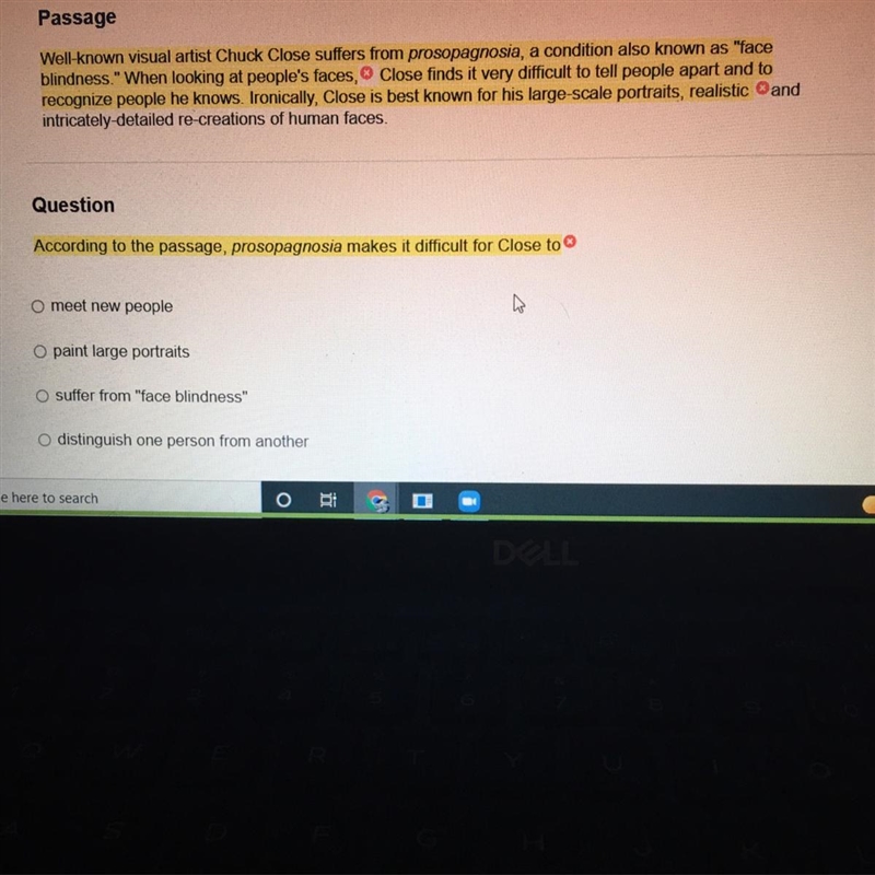 According to the passage prosopagosia make it difficult for Close to-example-1