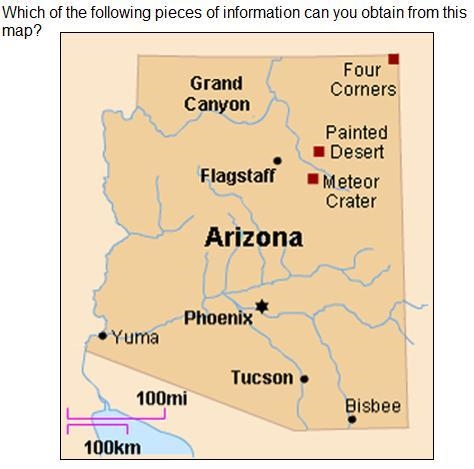 5. I am pretty sure the answer is letter A. A. distance between Yuma and Tucson B-example-1