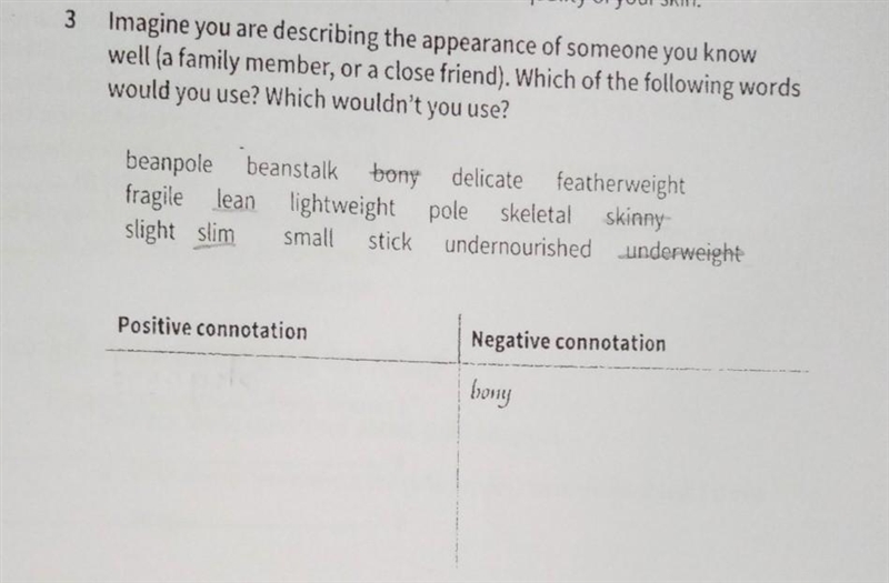 Which words are positive connotation and which are negative connotation? ​-example-1