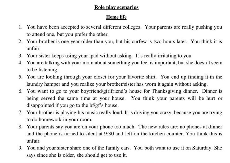 ASAP! Choose only 1 - Social or everyday life scenarios - Work or School - Home life-example-1