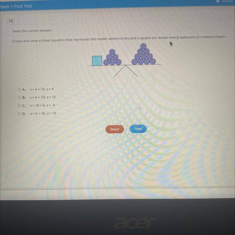 Create and solve a tirar equation that represents the model circles and a square are-example-1