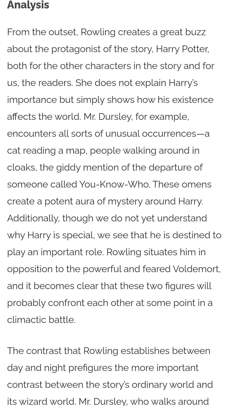 What is Harry Potter Chapter 1 about (sorcerer's stone)-example-1