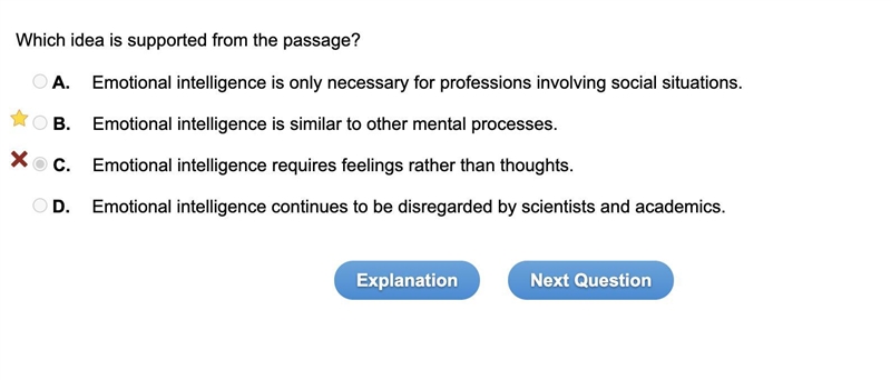 Which idea is supported from the passage? Emotional intelligence is an ability to-example-1