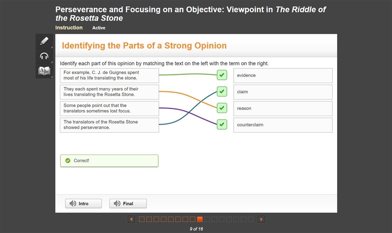 Identify each part of this opinion by matching the text on the left with the term-example-1