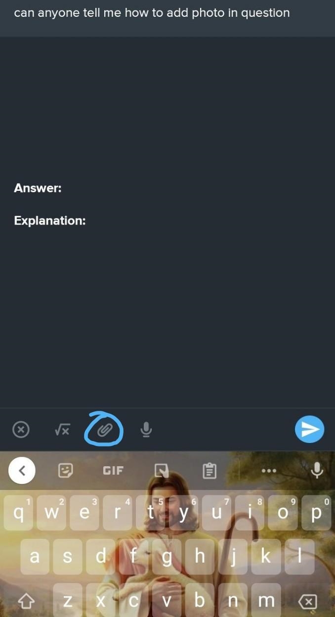 Can anyone tell me how to add photo in question​-example-2