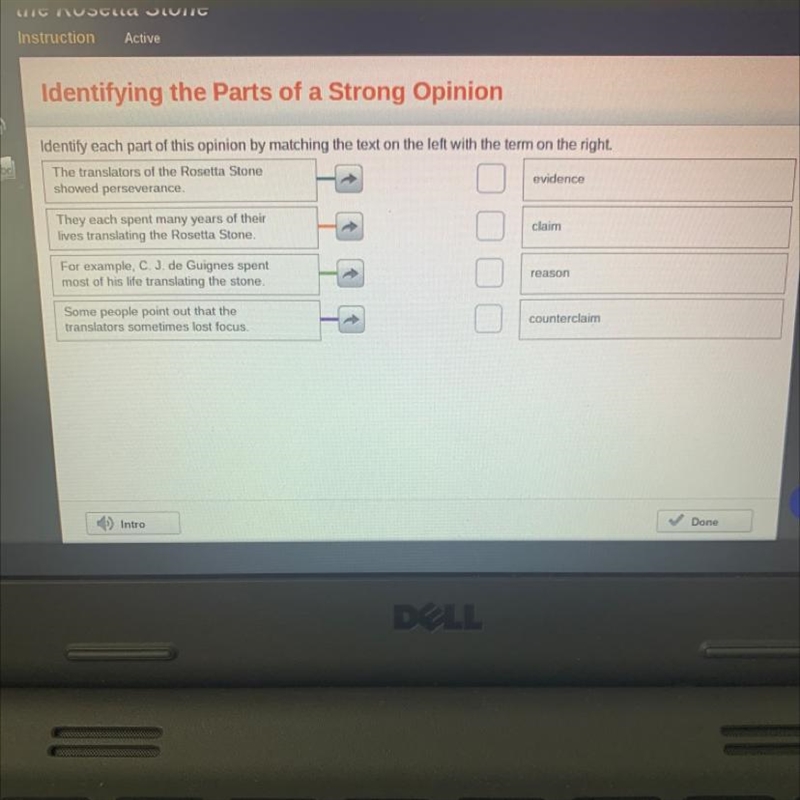 Identify each part of this opinion by matching the text on the left with the term-example-1