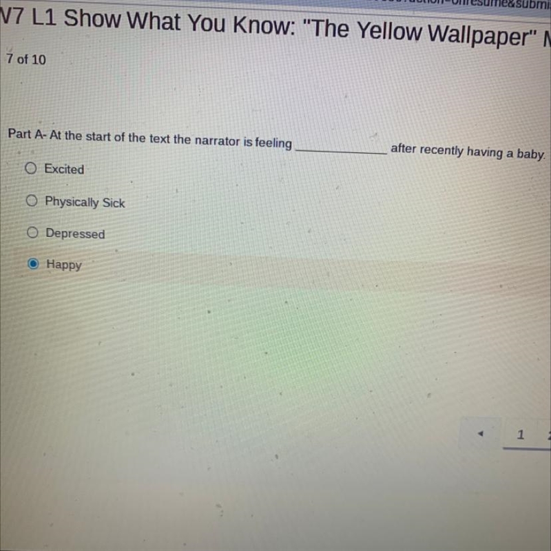 From the yellow wallpaper story can someone help me if I fail I’ll get a e I need-example-1