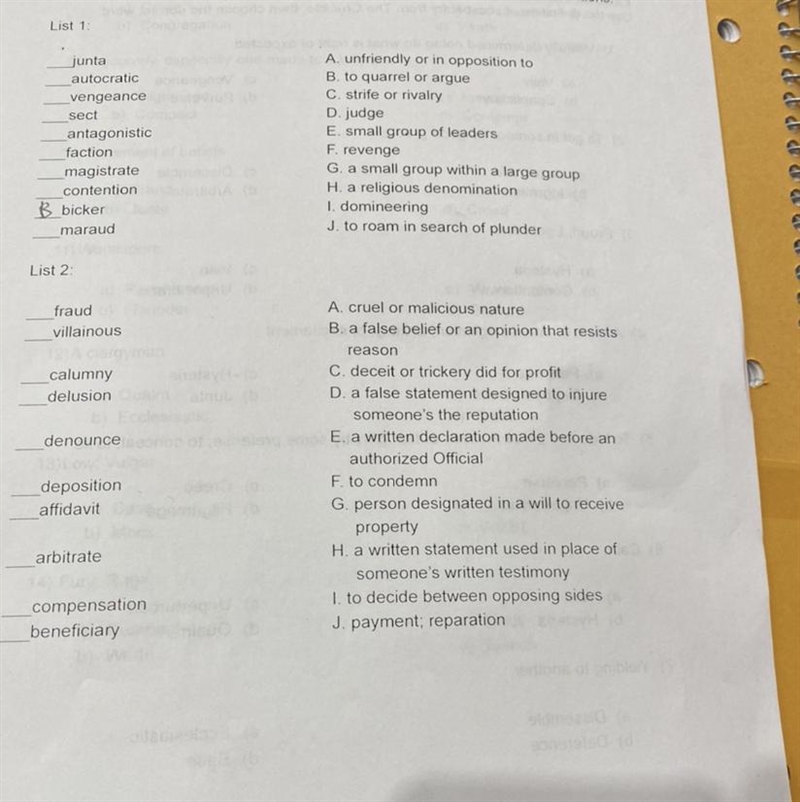 Period VOCABULARY Part: Matching Below you will find vocabulary from The Crucible-example-1