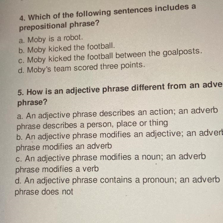 Plss helpp I’ll give brainless 5. How is an adjective phrase different from an adverb-example-1