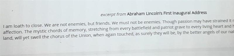 How does Lincoln address his audience in this excerpt? A. Lincoln address is American-example-1