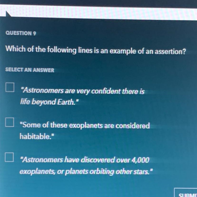 Which of the Following Lines Is An Example of An Assertion-example-1