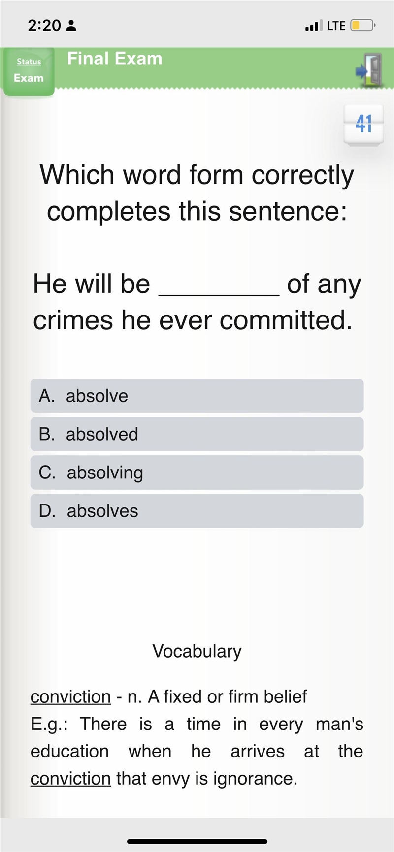 He will be of any crimes he ever committed.-example-1