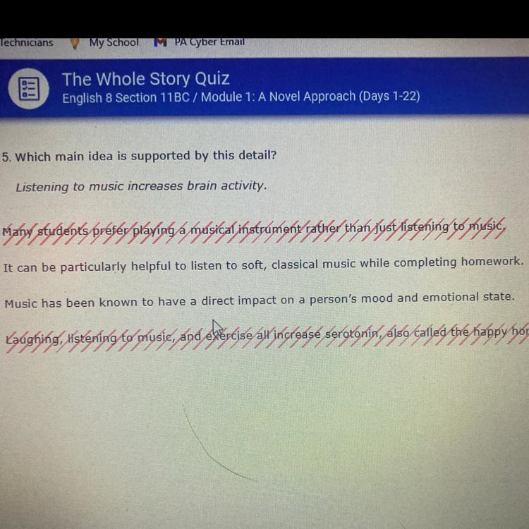 Please help! i’m stuck on this question. The 2 exed out in red are eliminated options-example-1