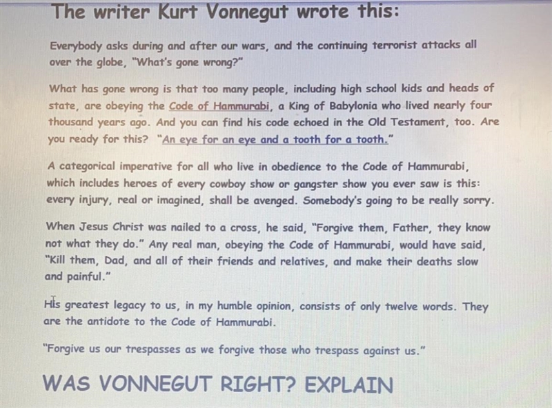 Was Vonnegut right? Please no links..-example-1