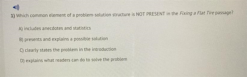 which common element of a problem solution structure is not present in the fixing-example-1