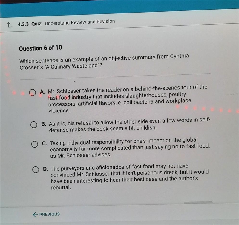 Which sentence is an example of an objective summary from Cynthia Crossen's &quot-example-1