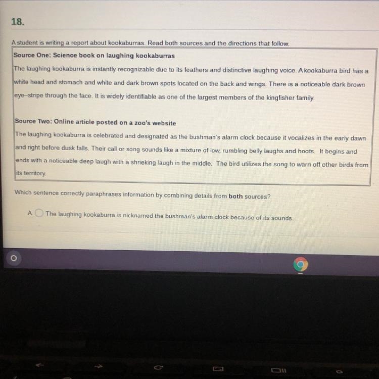 Which sentence correctly paraphrases information by combining details from both sources-example-1