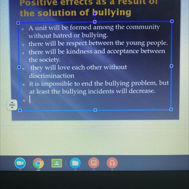 What will happen if bullying end I need at least 4 sentences and be different from-example-1