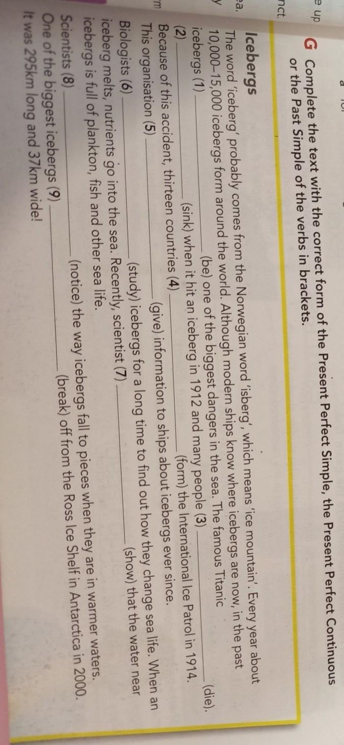 Helppp Present perfect simple, present perfect continuous or past simple ​-example-1