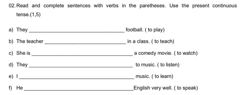 02.Read and complete sentences with verbs in the paretheses. Use the present continuous-example-1