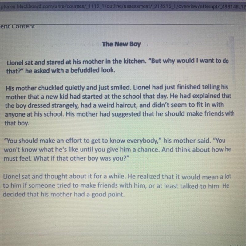 Question 2 What would Lionel MOST LIKELY do at school the next day? A). Ask his friends-example-1