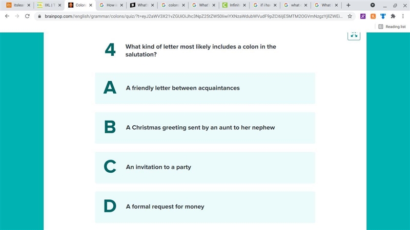 What kind of letter most likely includes a colon in the salutation?-example-1