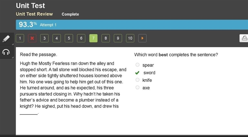 Read the passage. Hugh the Mostly Fearless ran down the alley and stopped short. A-example-1