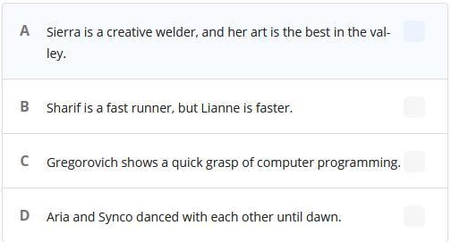 Which of the following sentences contains a compound subject?-example-1