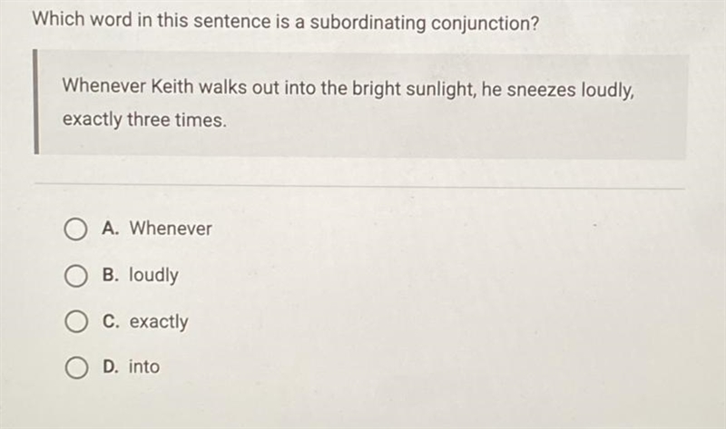 Which word in this sentence is a subordinating conjunction??-example-1